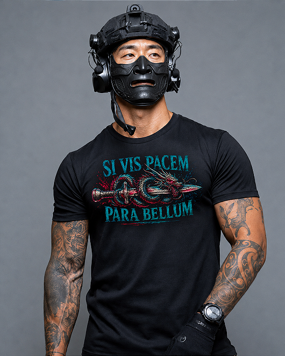 Camiseta Militar Si Vis Pacem Para Bellum Ronin Apparel Preta