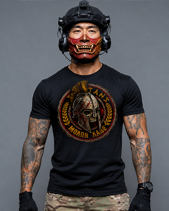 Camiseta Militar Molon Labe Spartan Ronin Apparel Preta