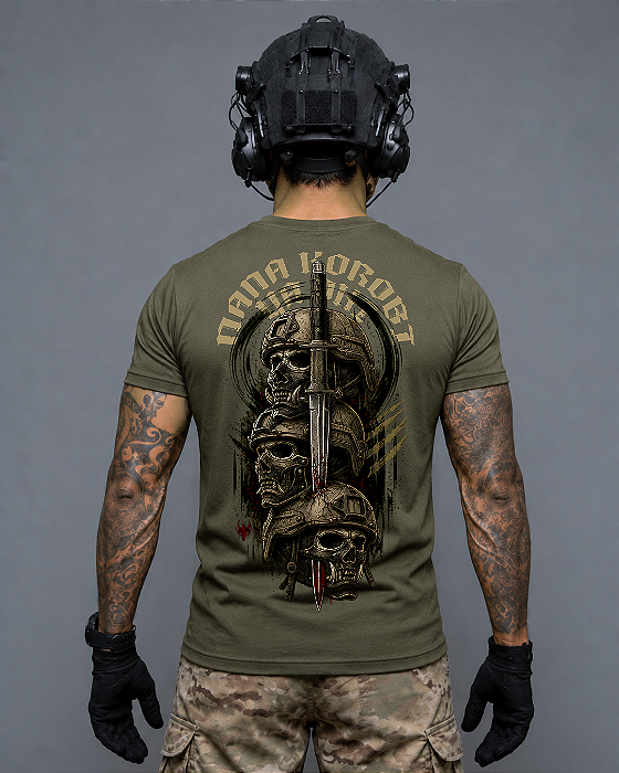 Camiseta Ronin Tactical Apparel Preta com Estampa nas Costas
