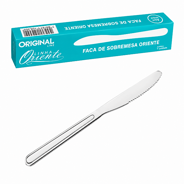 Kit 12 Facas De Mesa Em Aço Inox Talher Linha Oriente