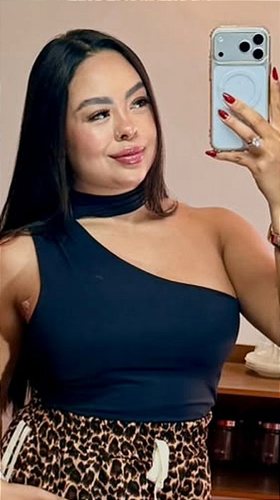 Blusa com amarracao em poliamida