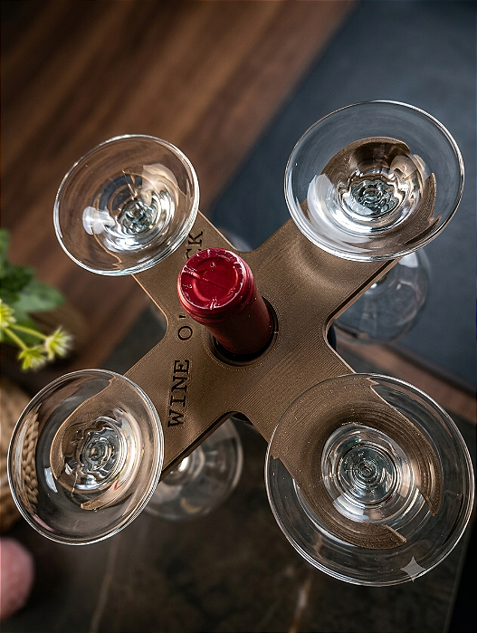 Suporte Porta vinho e taças