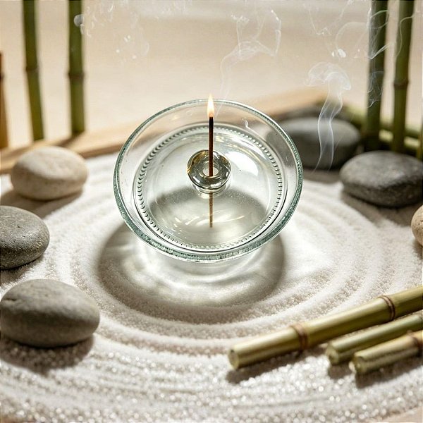 Incensário com Gota de Vidro