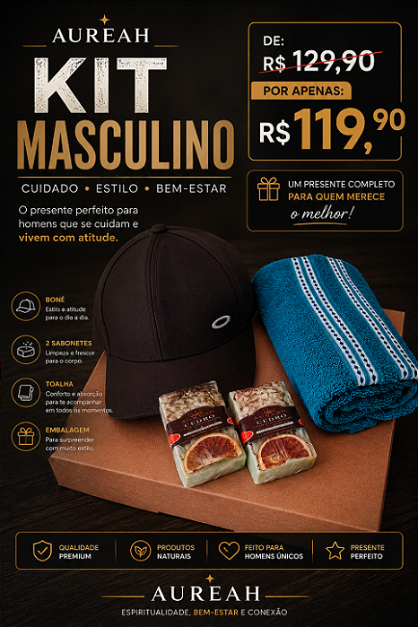 Kit Masculino Cedro com Bergamota