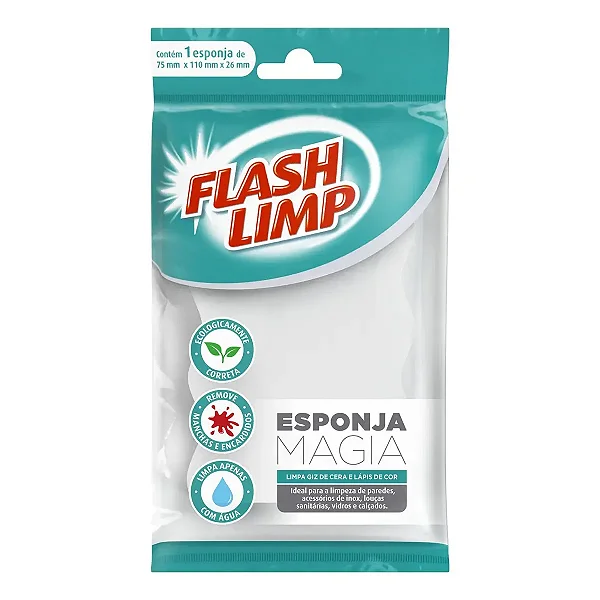 Esponja Mágica Flash Limp 1x1 para Limpeza