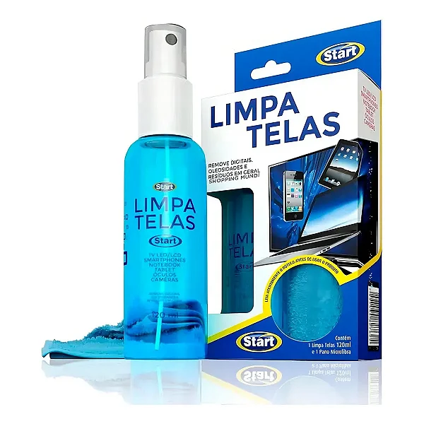 Limpa Telas Start Kit 120ml com Pano Microfibra