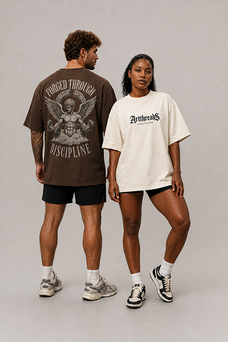 Camiseta Oversized Forged Through Discipline – Artthreads™