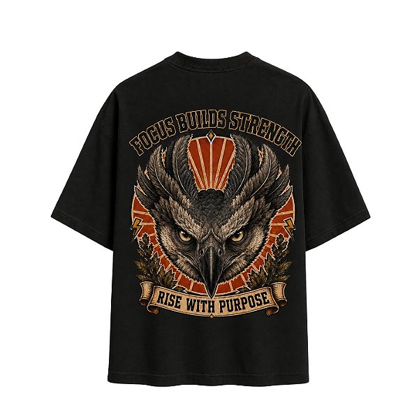 Camiseta Oversized Harpia — Focus Builds Strength – Artthreads™
