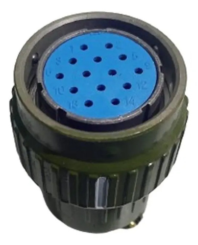 Conector 14 Vias Cabo Femea C.47 D.30 Mm Azul
