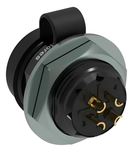 CONECTOR BASE REDONDA M16 4C VIA FEMEA 10A PT SAG 1007