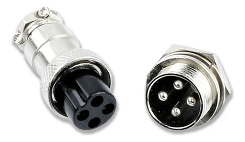 Conector Mike 4 Vias Circular Macho E Femea
