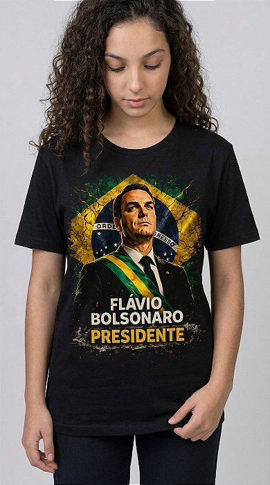 Camiseta Feminina Flávio Bolsonaro Presidente