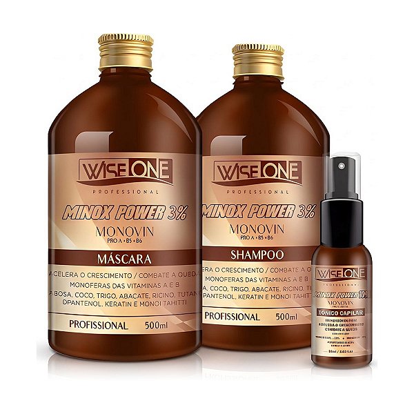 Kit Minox Power Completo - Shampoo + Máscara + Tônico