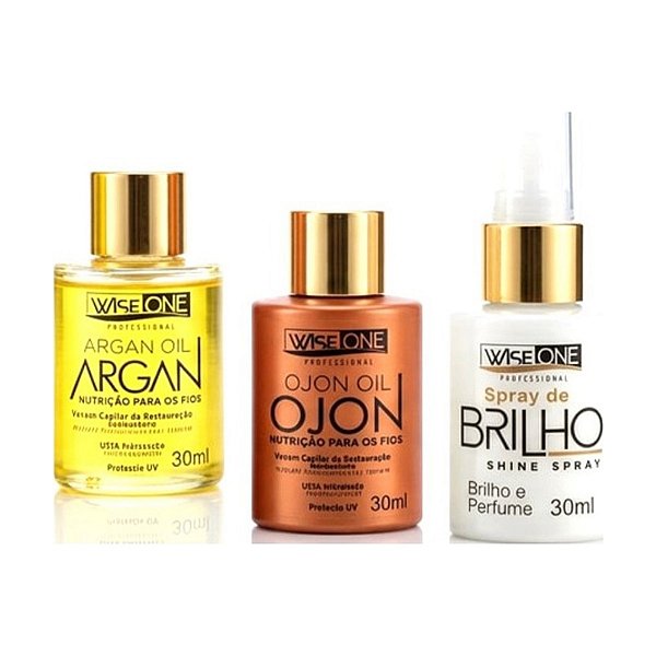 Kit Brilho e Finalização - Óleo de Argan + Óleo de Ojon + Spray de Brilho