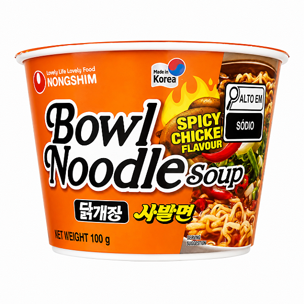 Macarrão Instantâneo Sabor Frango Picante 100g – Bowl