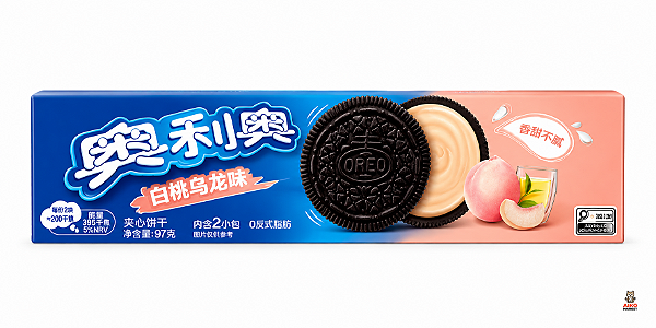 Biscoito Recheado Sabor Pêssego e Chá Oolong 97g