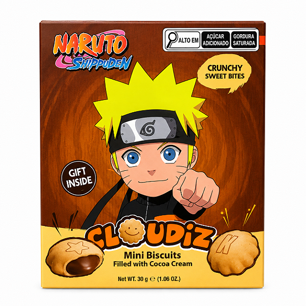 Biscoito Sabor Chocolate Naruto 30g