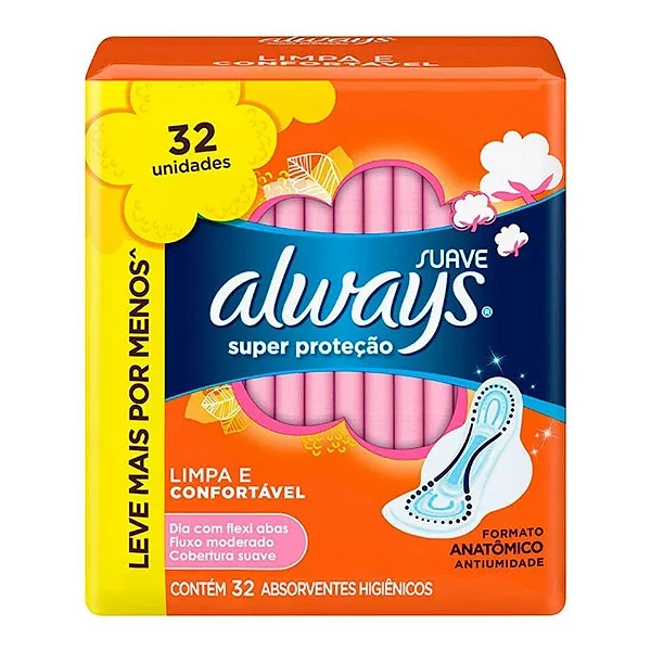 ABSORVENTE ALWAYS SUPER PROTECT C/ABAS 32UN SUAVE