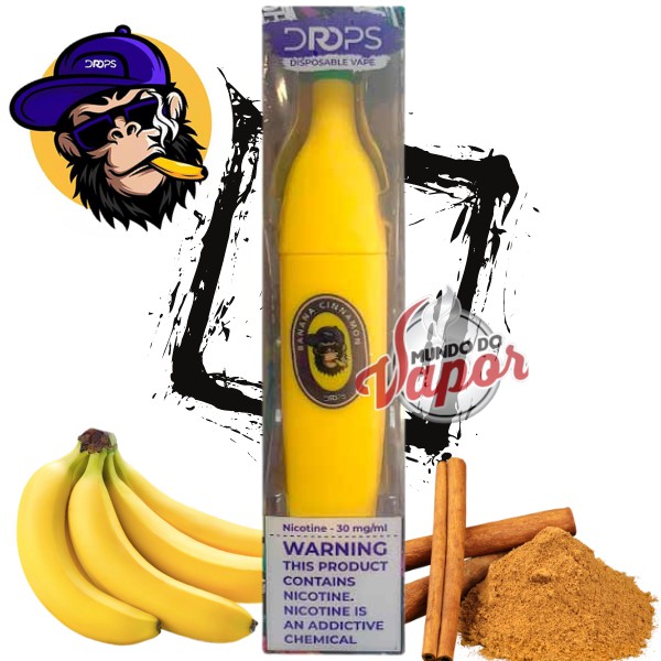 Pod Descartavel Banana Cinnamon 1500Puffs -Funky Monkey- Drops