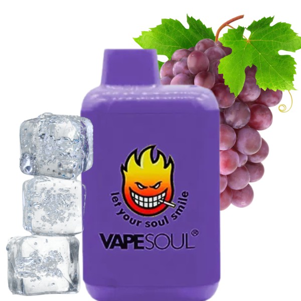 Pod descartável V-Ghost Grape Ice 6500puffs - VapeSoul