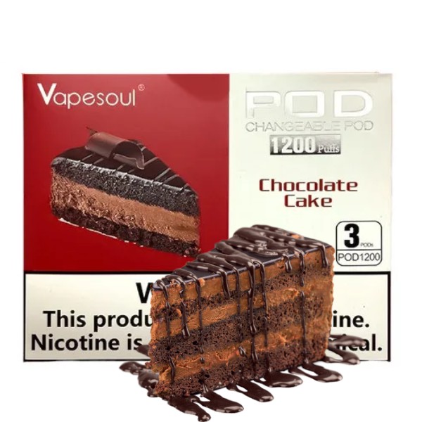Cartucho p/ Pod Recarregável Chocolate Cake 1200 puffs- Vapesoul 3 Unid