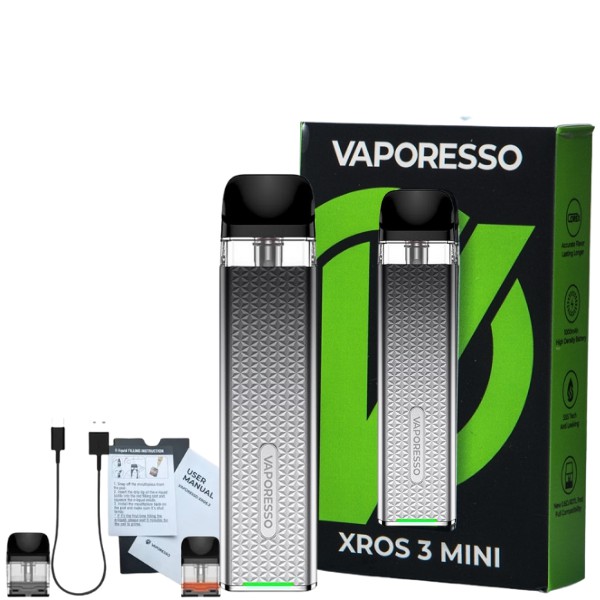 Kit Pod System XROS 3 Mini 1000mAh Vaporesso - Icy Silver - Vape | Comprar  Vape | Cigarro Eletrônico