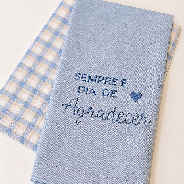 Dupla de Pano de Copa para Cozinha - Azul