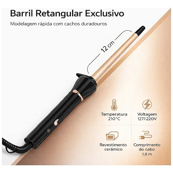 Modelador De Cachos Profissional Cerâmica Babyliss Cônico