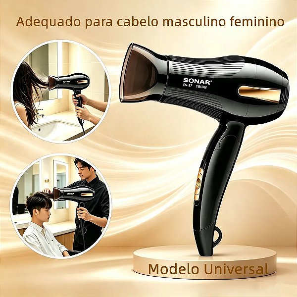 Secador De Cabelos 220v Bivolt 240v Quente Frio Temperatura