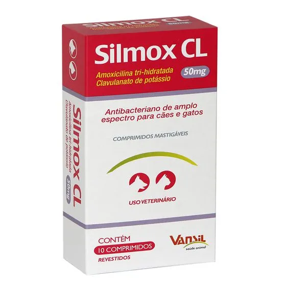 Silmox CL 50mg Antibiótico Vansil 10 Comprimidos