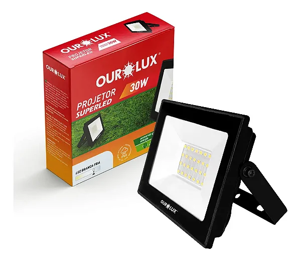 REFLETOR LED 30W PRETO LUZ BR OUROLUX