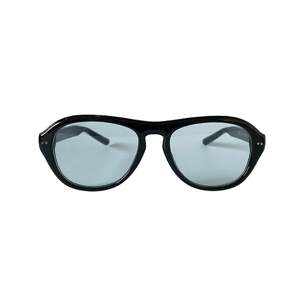 Óculos de Sol Unissex Aviador Avio em Acetato Preto com Lente Cosmética Azul