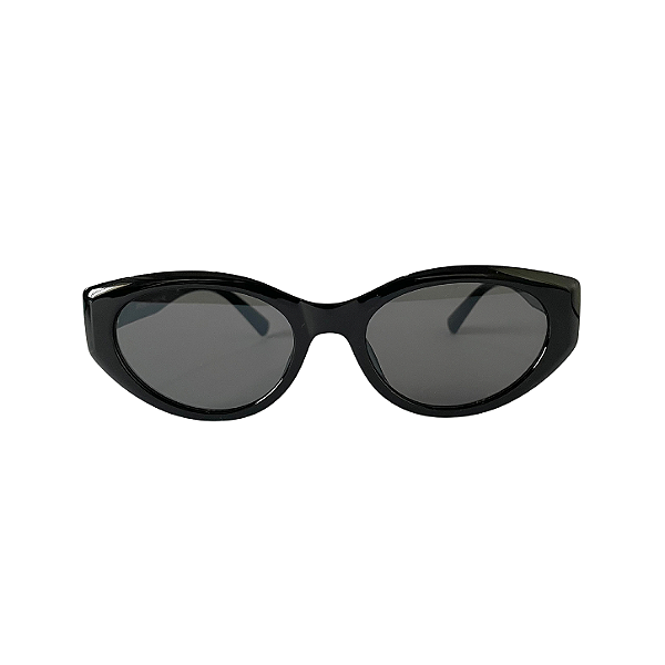 Óculos de Sol Feminino Gatinho Salina em Acetato Preto com Lente Cinza