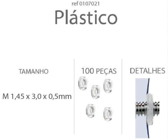 Anilha Plástica Plana 1,4x3,0x0,5mm