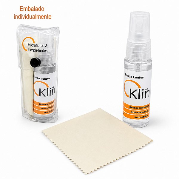 Limpa-Lente Kit DeKlin 30ml Microfibra 15x18 Personalizado