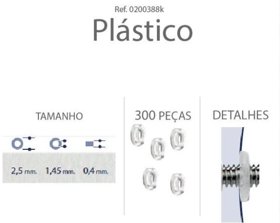 Anilha Plástica Plana 2,5x1,45x0,4mm