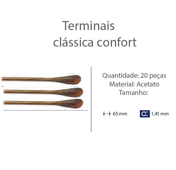 Terminal Clássico D=1,45mm Acetato Marrom Claro