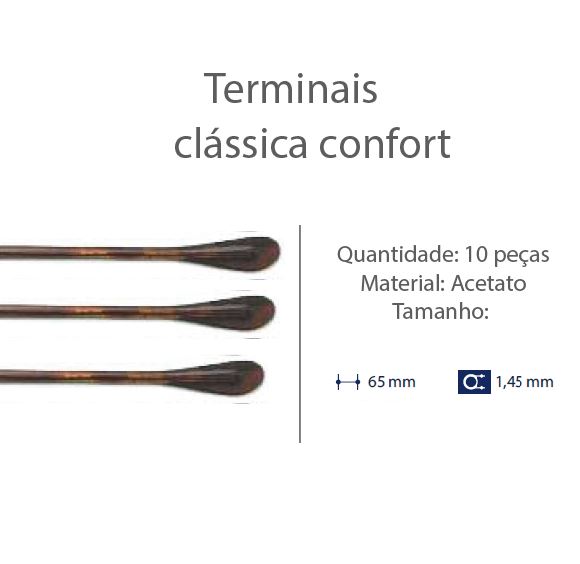 Terminal Clássico D=1,60mm Acetato Tartarugado