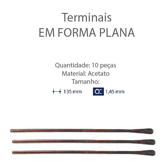 Terminal Comprido Espátula D=1,45mm Acetato Tartarugado