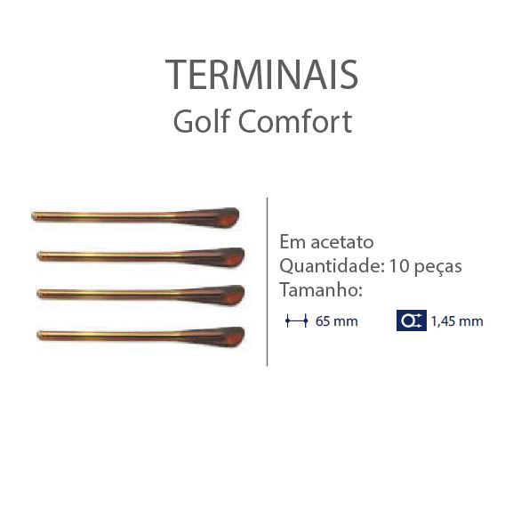 Terminal Golf D=1,45mm Acetato Tartarugado Claro