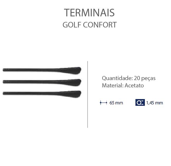 Terminal Golf D=1,45mm Acetato Preto