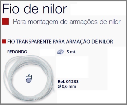 Espessura Fio Nylon D=0,6mm Cristal