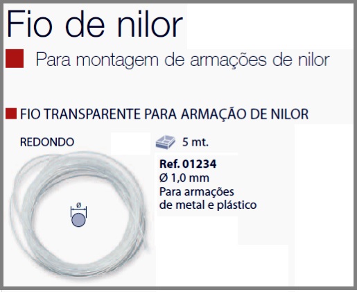 Espessura Fio Nylon D=1,0mm Cristal
