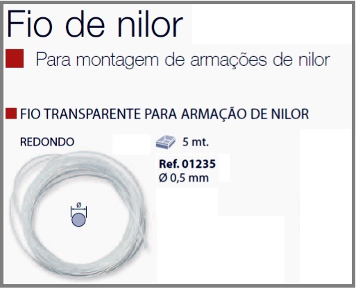 Espessura Fio Nylon D=0,5mm Cristal