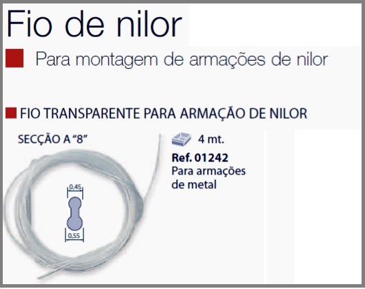 Espessura Fio Nylon 8 D=0,45/0,55mm Cristal