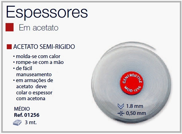 Espessura Fio Acetato Semi Rígido