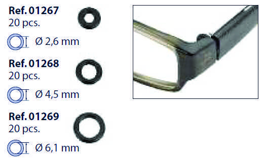 Espessura Borracha p/ Haste de Acetato D=4,5mm