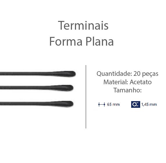 Terminal Espátula D=1,45mm Acetato Preto