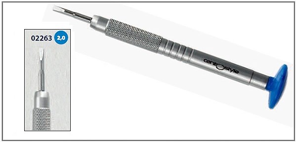 Chave Fenda 2,0mm Alumínio Azul