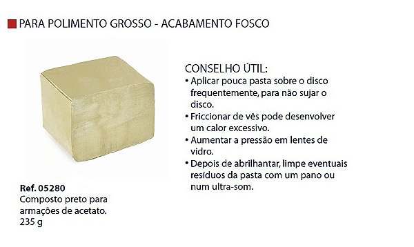 Pasta Polir Armação Acetato Bege